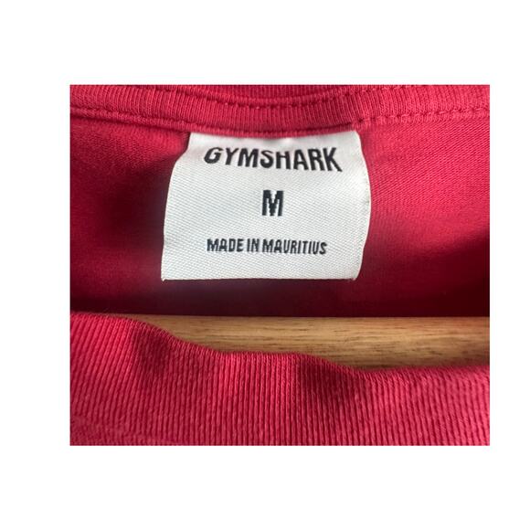 Gymshark Red Cropped Logo Tee Shirt Women’s Medium - Picture 4 of 5